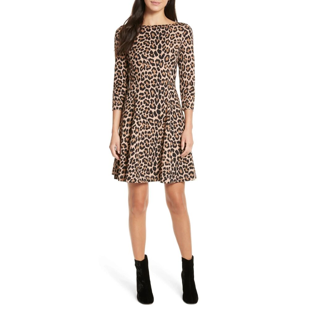Kate Spade leopard print 3/4 sleeve dress
